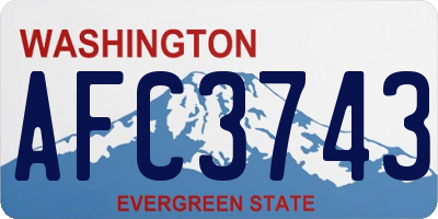WA license plate AFC3743