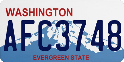 WA license plate AFC3748