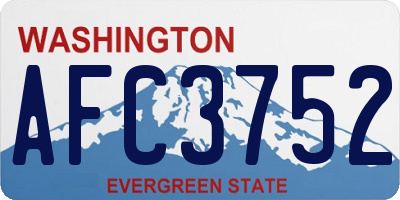 WA license plate AFC3752