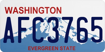 WA license plate AFC3765