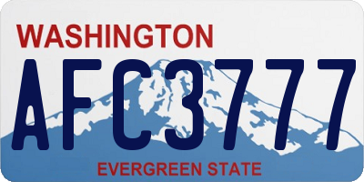 WA license plate AFC3777