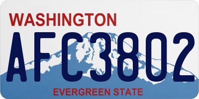 WA license plate AFC3802