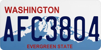 WA license plate AFC3804