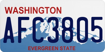 WA license plate AFC3805