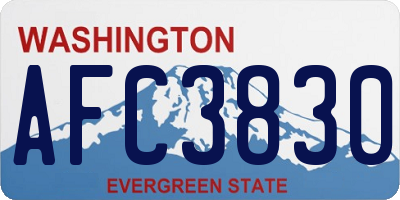 WA license plate AFC3830