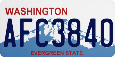 WA license plate AFC3840