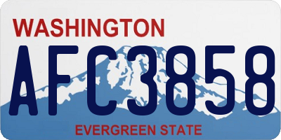 WA license plate AFC3858