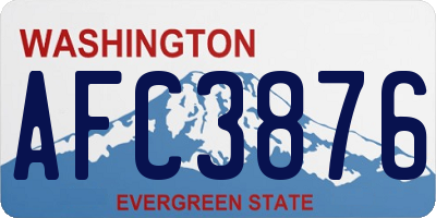 WA license plate AFC3876