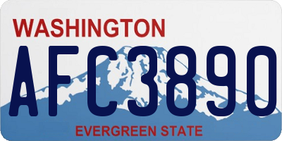 WA license plate AFC3890