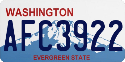 WA license plate AFC3922