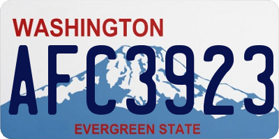 WA license plate AFC3923