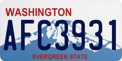 WA license plate AFC3931