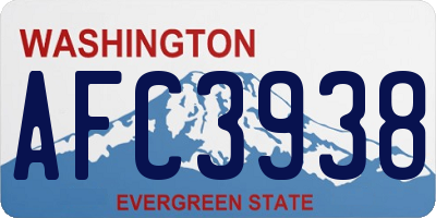 WA license plate AFC3938