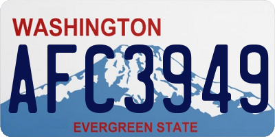 WA license plate AFC3949