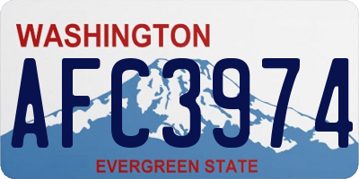 WA license plate AFC3974
