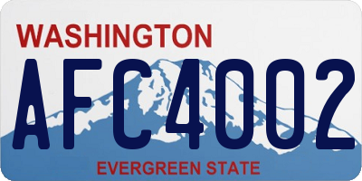 WA license plate AFC4002