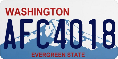 WA license plate AFC4018