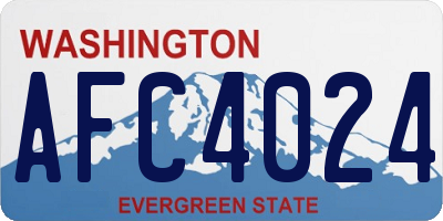 WA license plate AFC4024