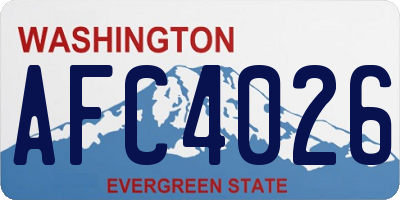 WA license plate AFC4026