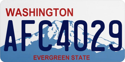 WA license plate AFC4029