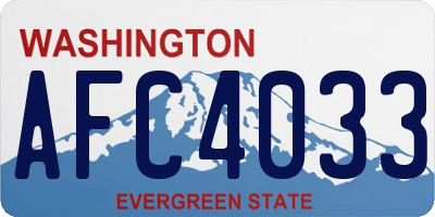 WA license plate AFC4033