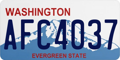 WA license plate AFC4037