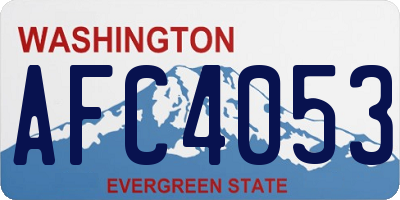 WA license plate AFC4053