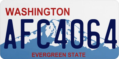 WA license plate AFC4064