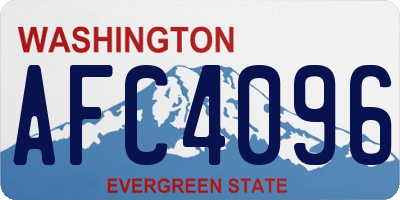 WA license plate AFC4096