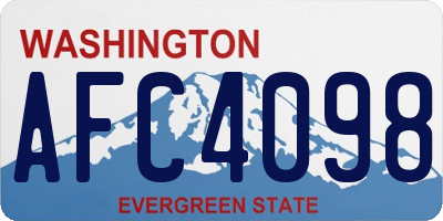 WA license plate AFC4098