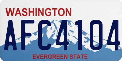 WA license plate AFC4104