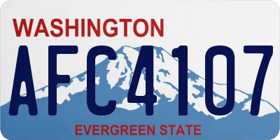 WA license plate AFC4107