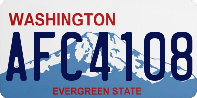 WA license plate AFC4108