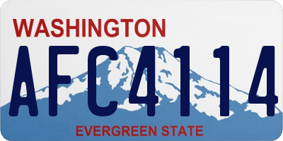 WA license plate AFC4114