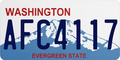 WA license plate AFC4117