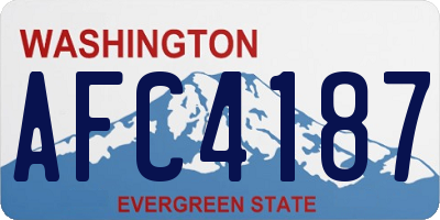 WA license plate AFC4187