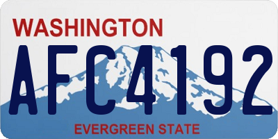 WA license plate AFC4192