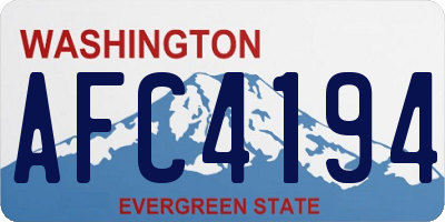 WA license plate AFC4194