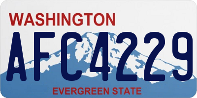 WA license plate AFC4229