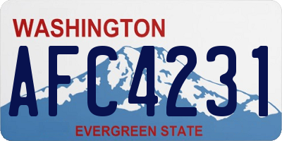 WA license plate AFC4231