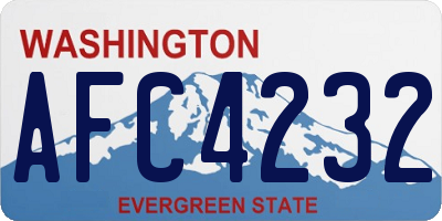 WA license plate AFC4232