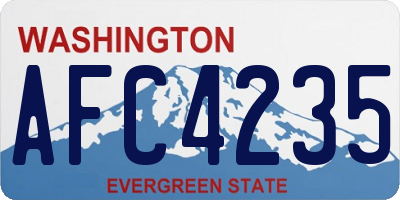 WA license plate AFC4235
