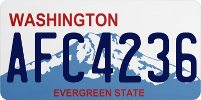 WA license plate AFC4236