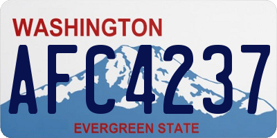 WA license plate AFC4237