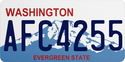 WA license plate AFC4255