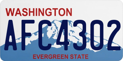 WA license plate AFC4302