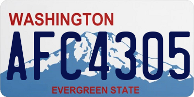 WA license plate AFC4305