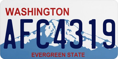 WA license plate AFC4319