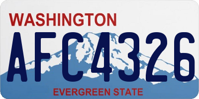 WA license plate AFC4326