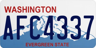 WA license plate AFC4337